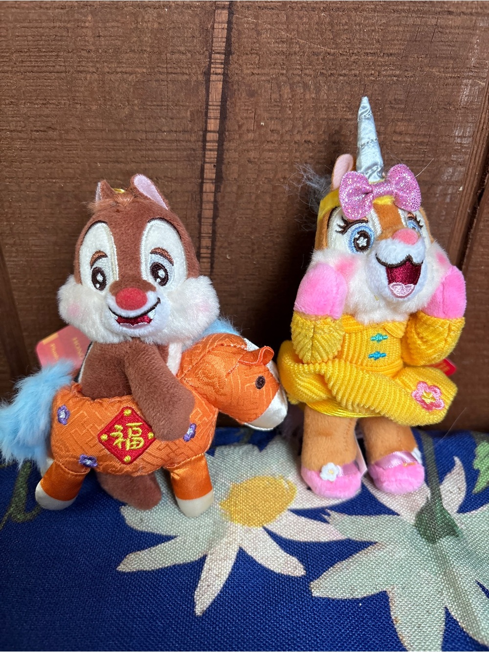 HK Disneyland Plush Keychains - Dale & Clarice Chipmunk Lunar New Year Horse